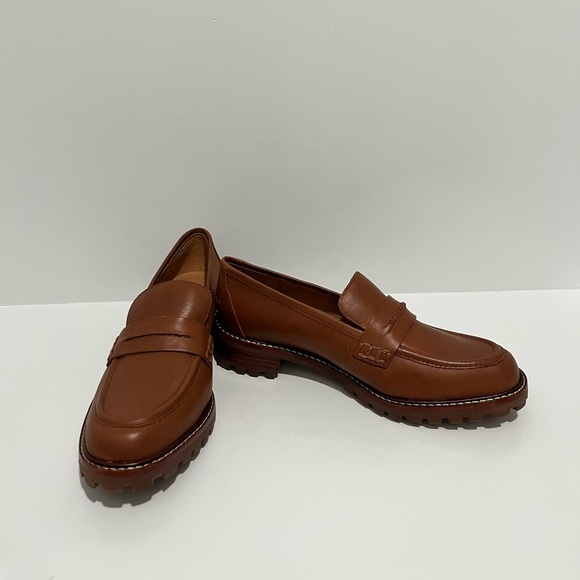Madewell Corrine Lugsole Loafer in Dried Maple leather size 8 NEW preppy 90s - Picture 2 of 11
